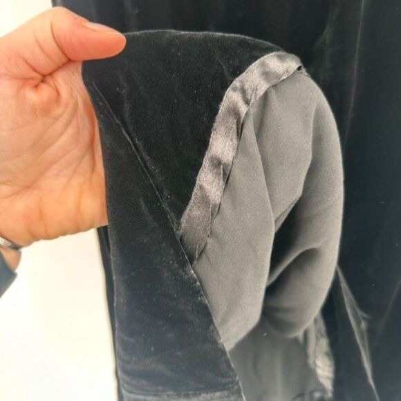 Vintage Tailor B. Moss Witchy Goth Velvet Silk Blend Midi Skirt Black Size 8 90s - Picture 9 of 11